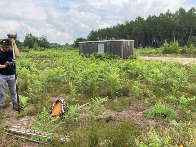 Prise des coordonnées GPS, Délimitation de zone humide Landes - CERAG